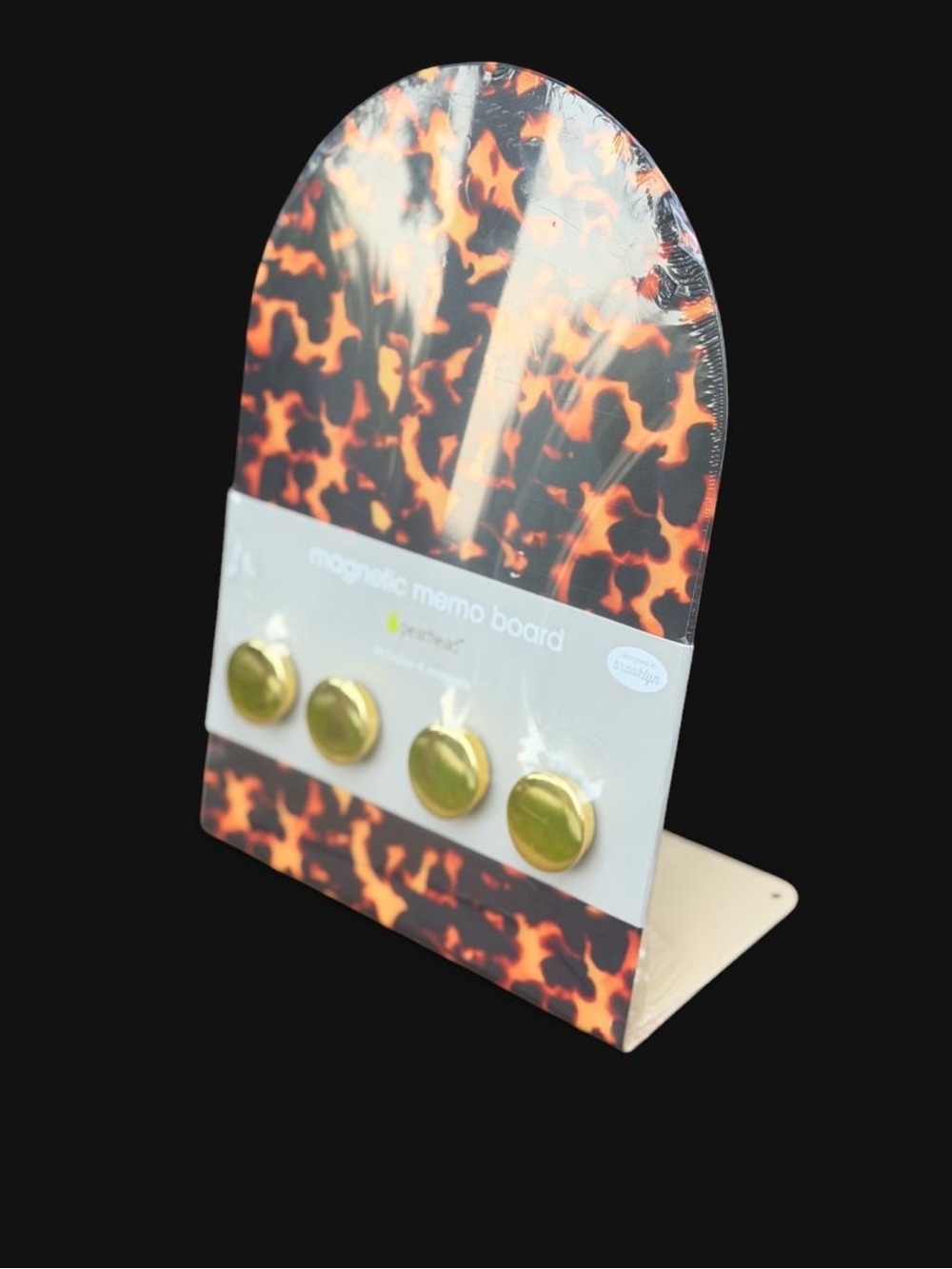 Brand New Magnetic rerrMemo Board with Gold Magnets - Tortoiseshell Design